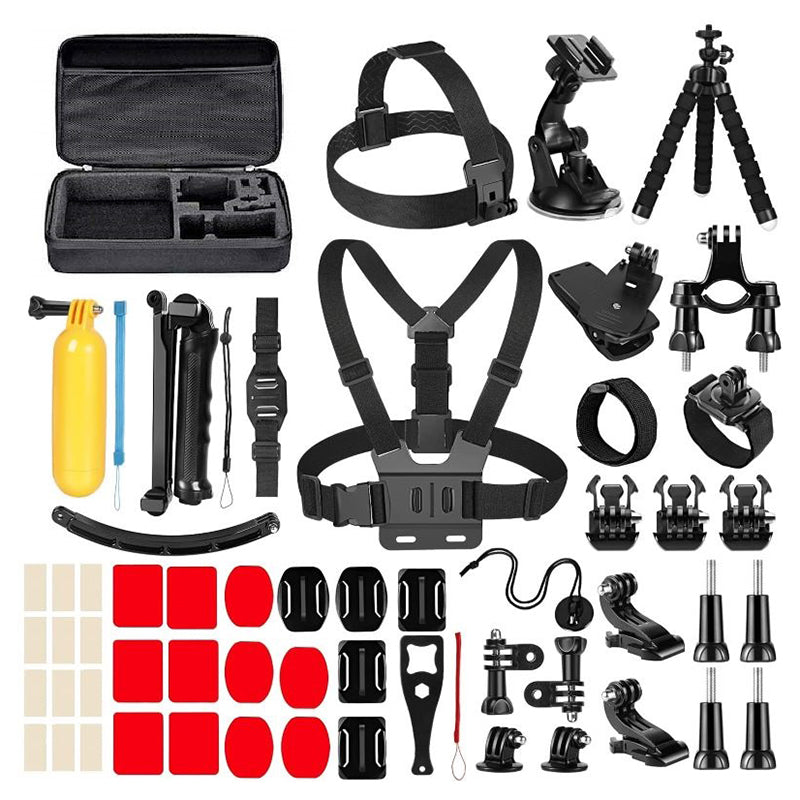56-in-1 For GoPro Action Camera Accessories Kit Head / Chest Strap Tripod Set 56-in-1 For GoPro Action Camera Accessories Kit Head / Chest Strap Tripod Set